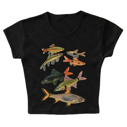 Abstract Goldfish Print Vest