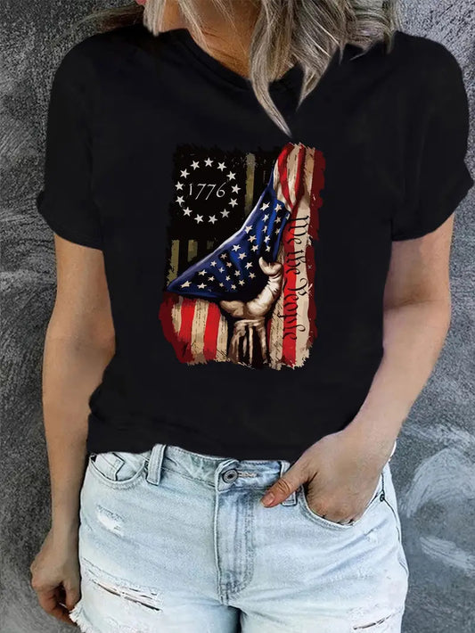 🇺🇸 Memorial Day Flag Print Tee — Summer Essential