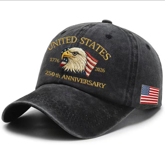 USA 250th Anniversary Cap — Washed-Print Hat