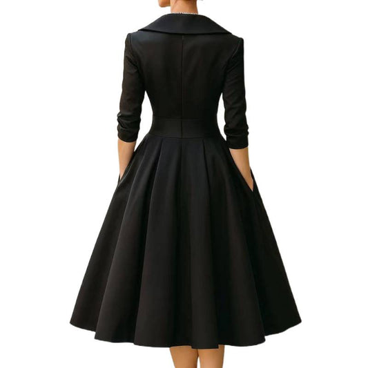 Elegant Long Sleeve Waist-Tight Formal Dress