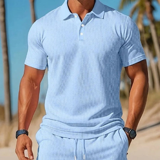 Men's Beach Mesh Set — Breathable Summer Shirt & Shorts