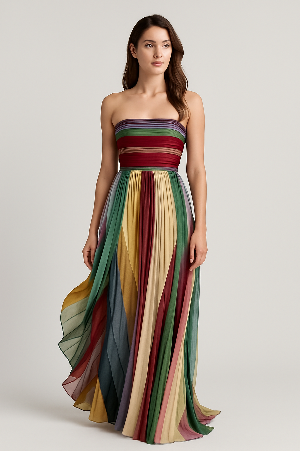 Festival Glow- Multicolor Maxi Dress for Festive Occasions