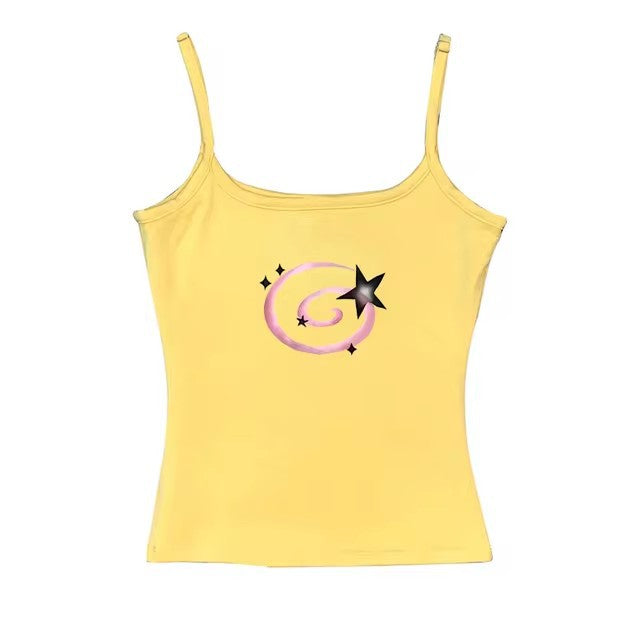 Women's Pattern Print Slim Fit Short Dacron Camisole