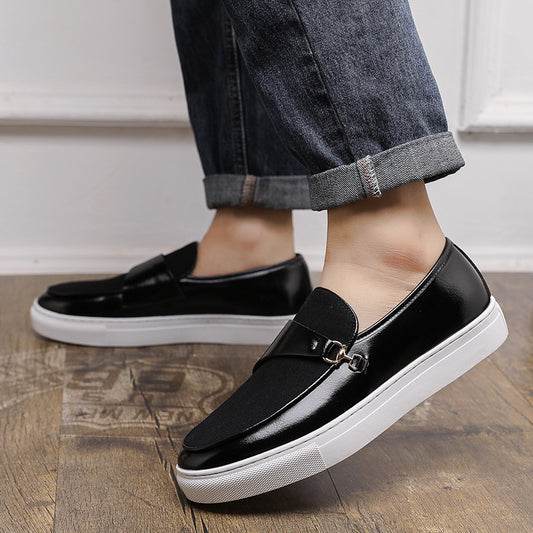 Men's Leather Shoes Horsebit Buckle Slip-on