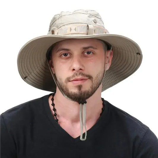 Men’s Summer Bucket Hat – UV Protection, Wide Brim, Mesh Design