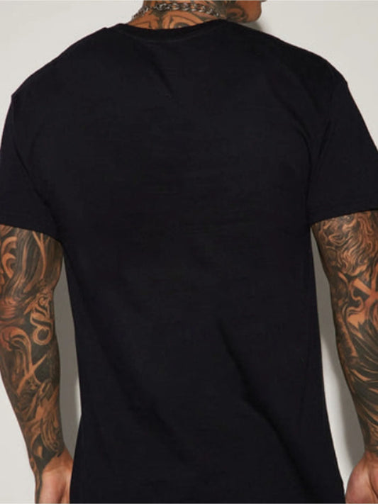 Men's Summer 100 Cotton Fashionable Casual Sports Loose Fit Plus Size Bull Pattern Printed Round Neck Short Sleeved T-Shirt Top