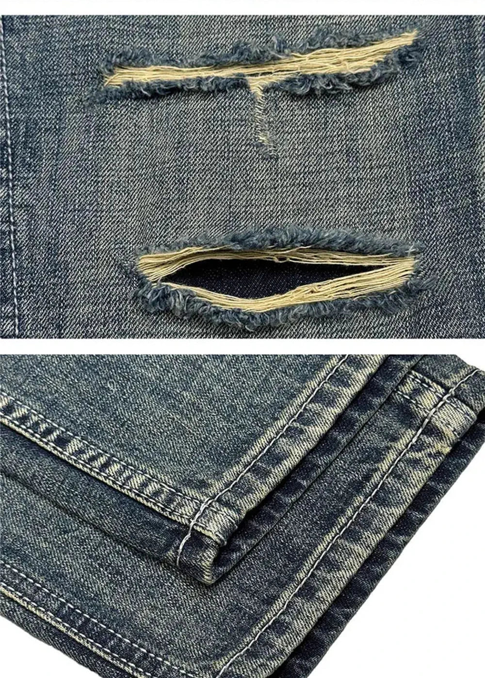 Ripped Patch Baggy Jeans