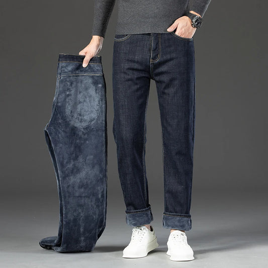 High Quality Men Fleece Jeans