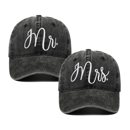 Mom & Dad Embroidered Baseball Caps – Couples Gift Set