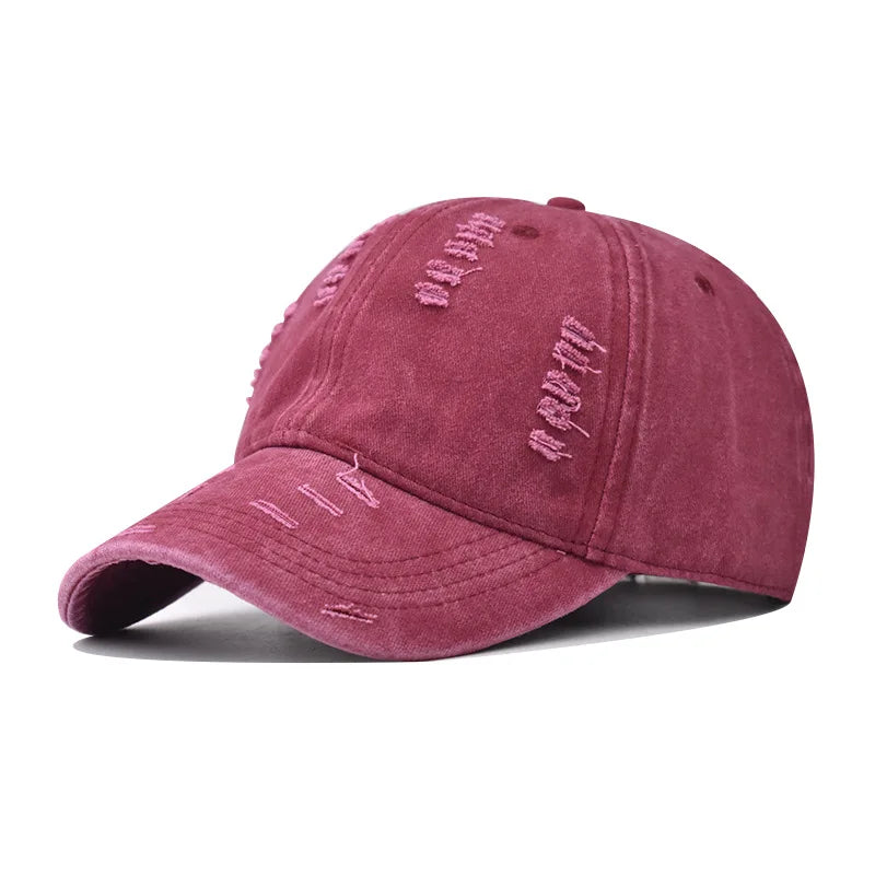 Distressed Baseball Cap – Vintage Washed Dad Hat for Men & Women