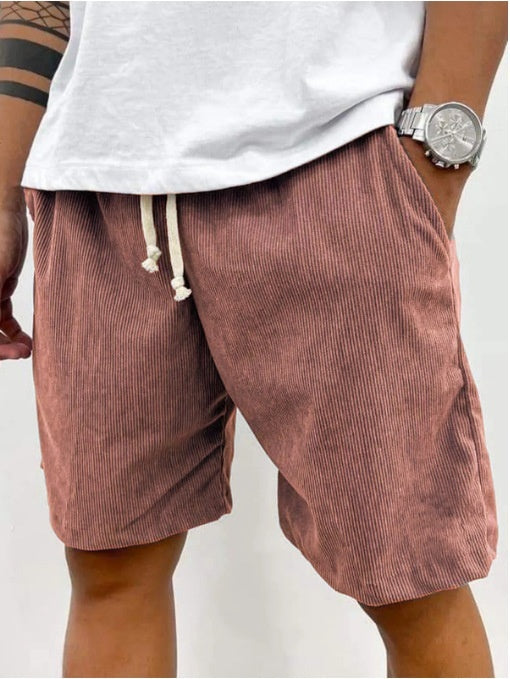 Lace-up Corduroy Men's Shorts Casual Pants