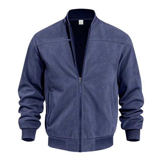 Men's Suede Zipper Jacket - Stylish and Comfortable