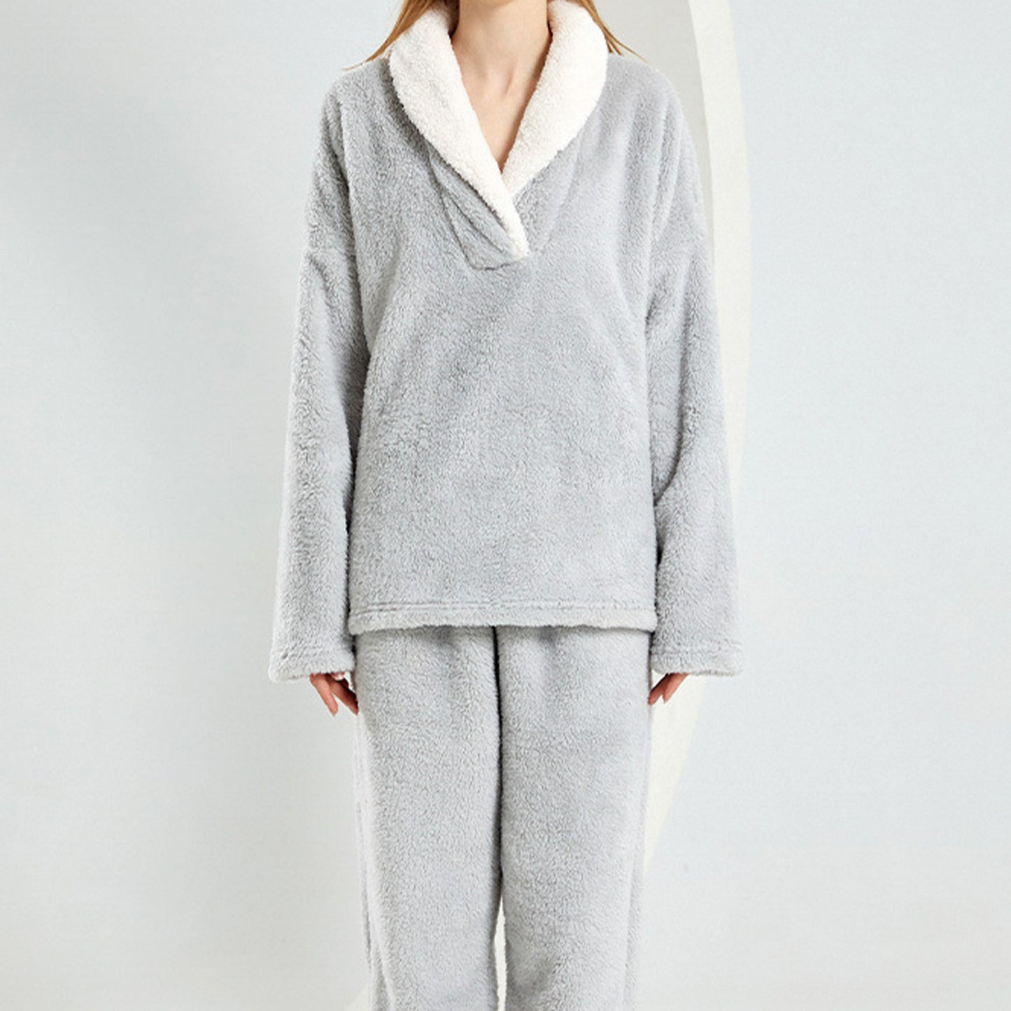 Womens Winter Coral Fleece Cozy And Soft Loungewear Set