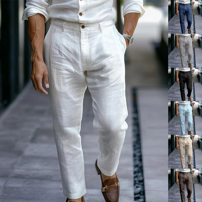 Men's Linen Trousers — Breathable Casual Pants