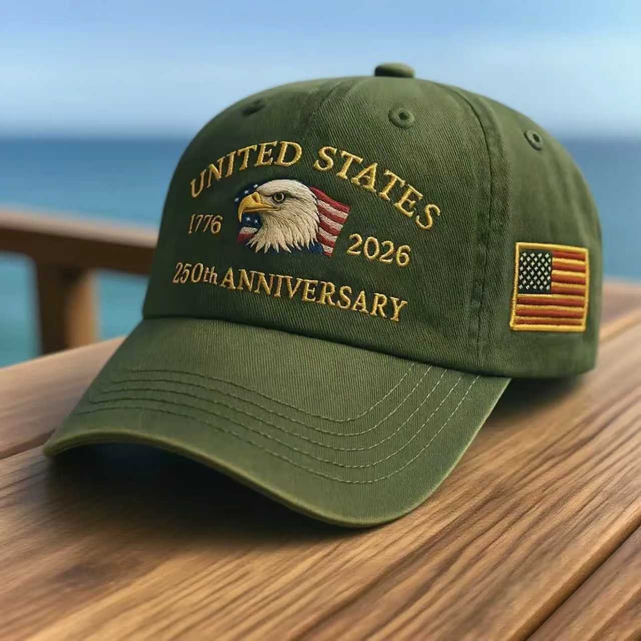 USA 250th Anniversary Cap — Washed-Print Hat
