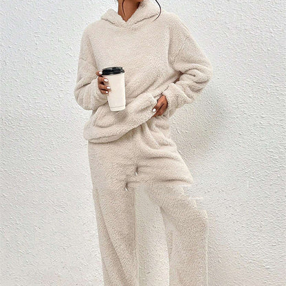 Fleece-Lined Hooded Loungewear Set