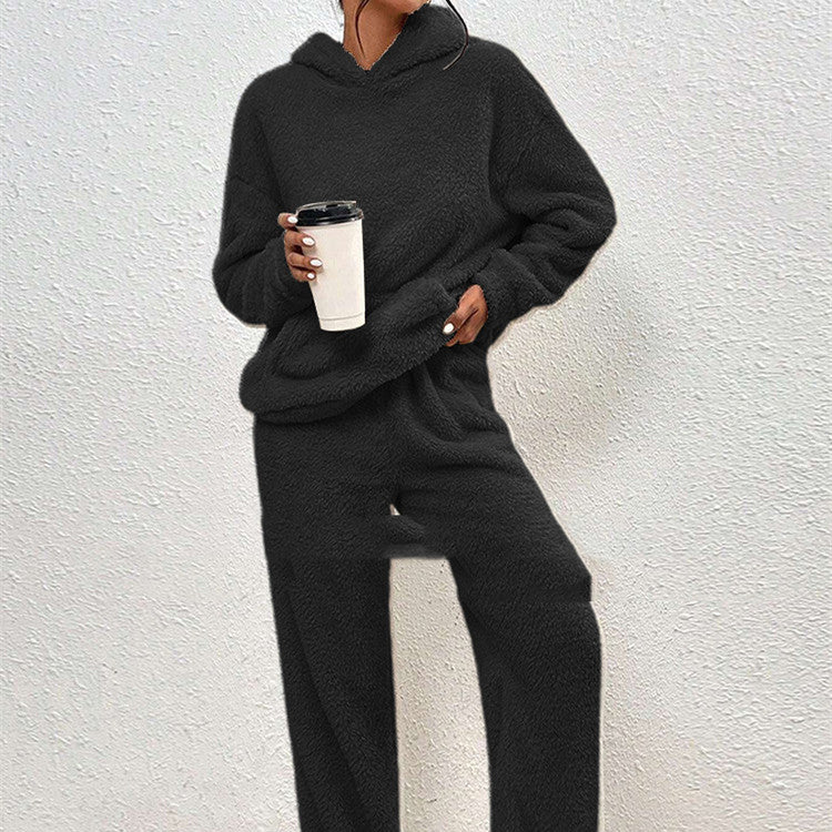 Fleece-Lined Hooded Loungewear Set