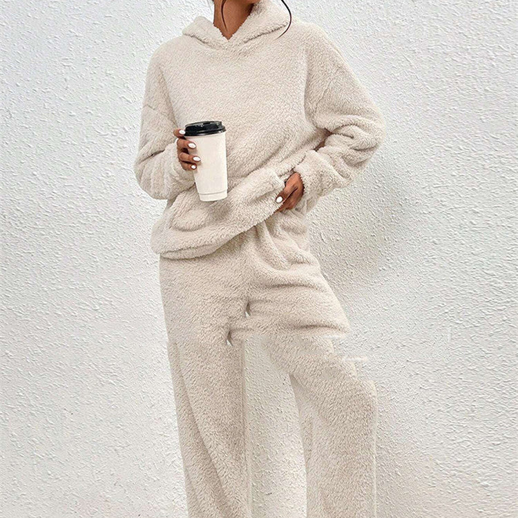 Fleece-Lined Hooded Loungewear Set