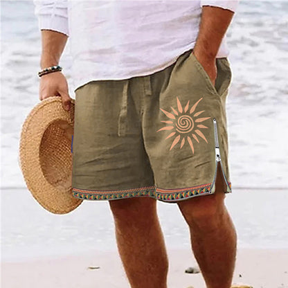 Cotton and Linen Pants with Floral Patterns