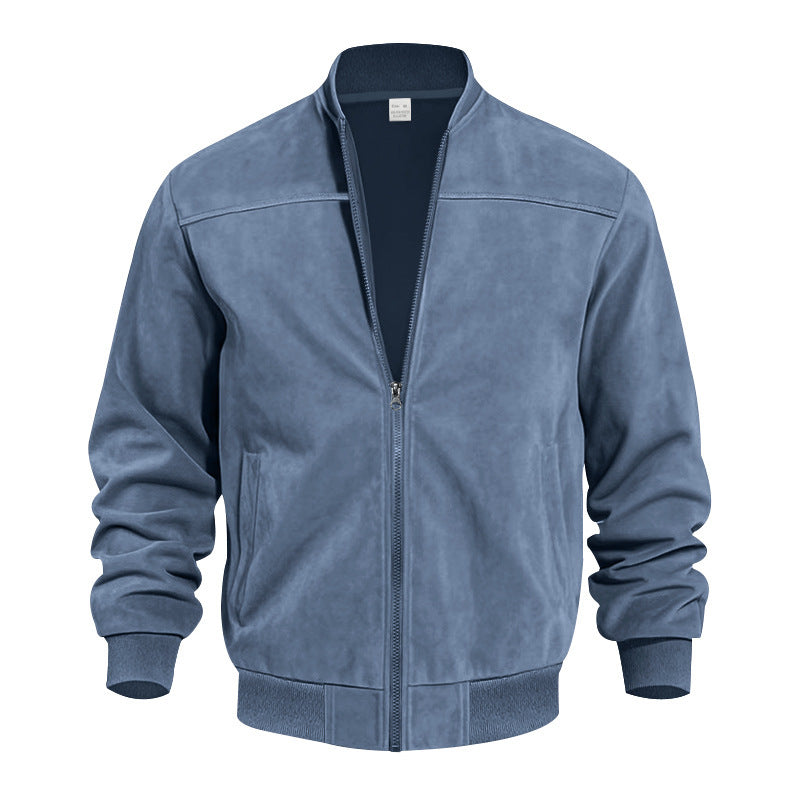Men's Suede Zipper Jacket - Stylish and Comfortable