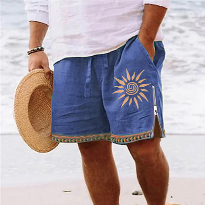 Cotton and Linen Pants with Floral Patterns