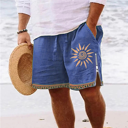 Cotton and Linen Pants with Floral Patterns