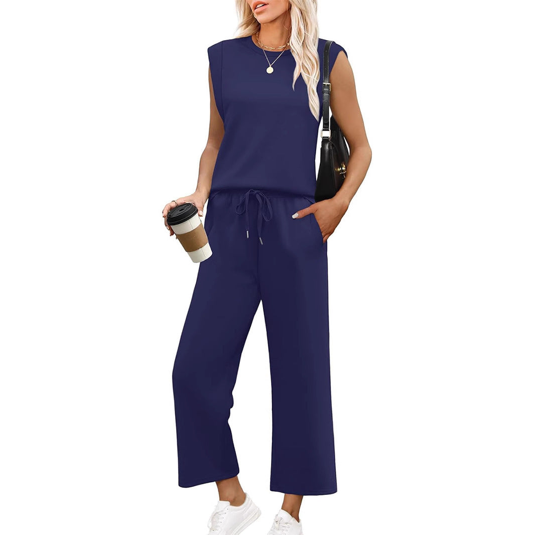 Relaxed Sleeveless Vest & Pants Set