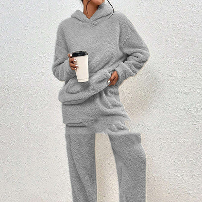 Fleece-Lined Hooded Loungewear Set
