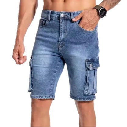 "Men's Multi-Pocket Workwear Jeans - 5-Point Design"