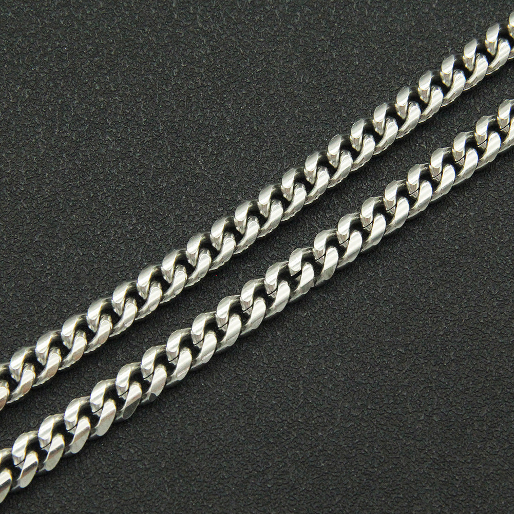 Titanium Steel Cuban Link Chain Bracelet – Men & Women