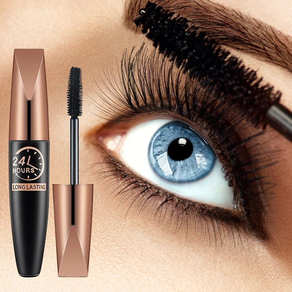 5D Waterproof Black Mascara Silk Fiber Eyelash Extension For Length & Volume