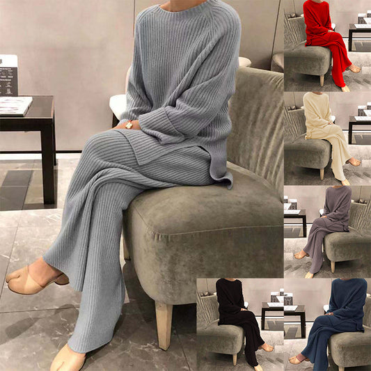 Knit Casual Two-Piece Knitted Sweater Set
