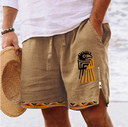 Cotton and Linen Pants with Floral Patterns