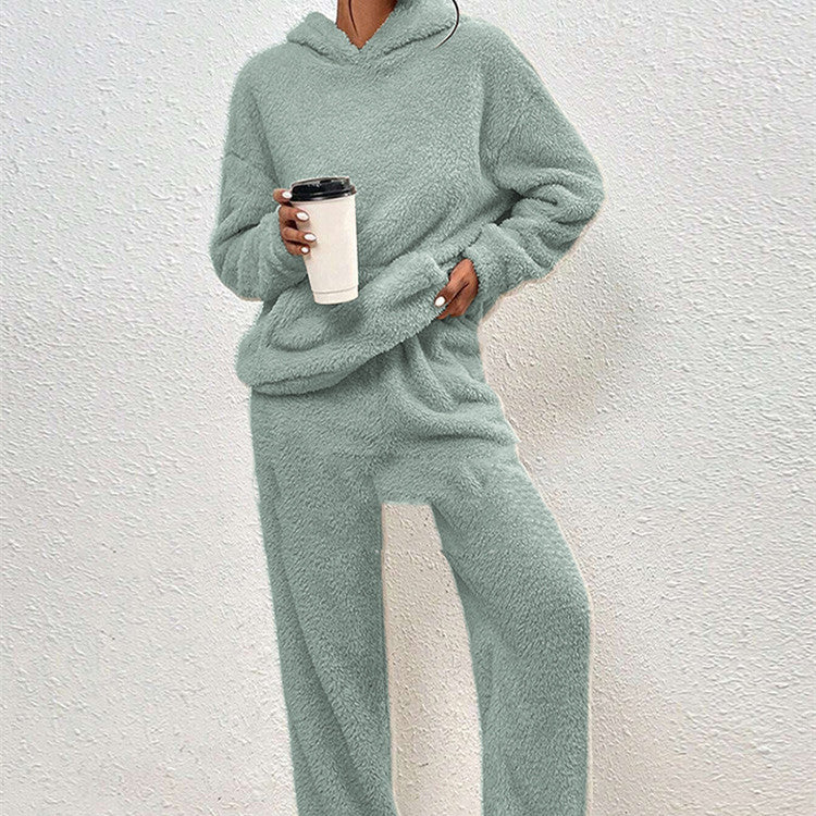 Fleece-Lined Hooded Loungewear Set