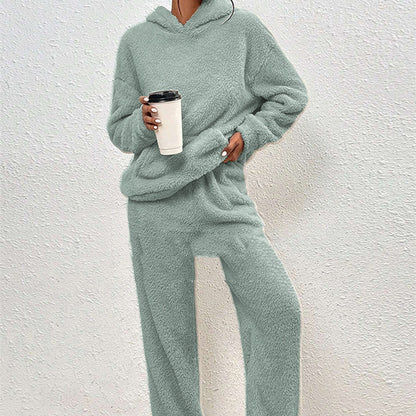 Fleece-Lined Hooded Loungewear Set