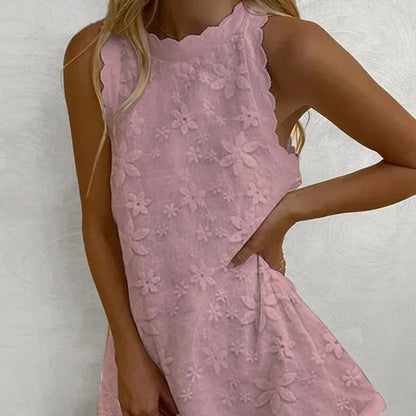 Casual Loose Ruffled Vest Dress