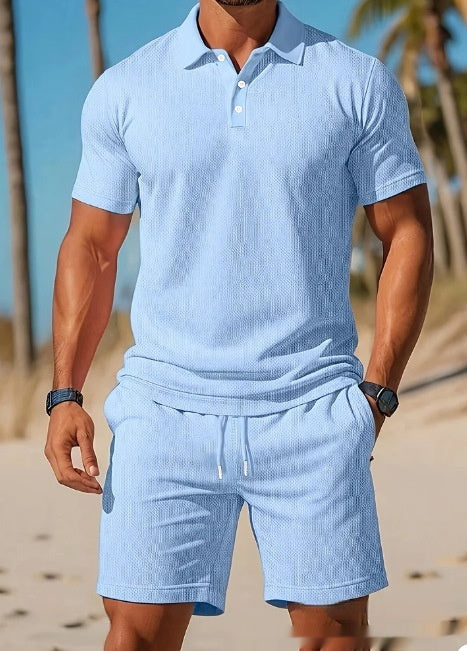 Men's Beach Mesh Set — Breathable Summer Shirt & Shorts