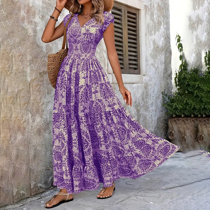 Summer Elegance V-Neck Maxi Dress