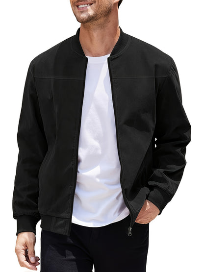 Men's Suede Zipper Jacket - Stylish and Comfortable