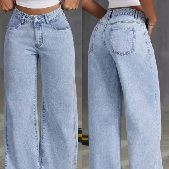High Waist Straight Leg Jeans