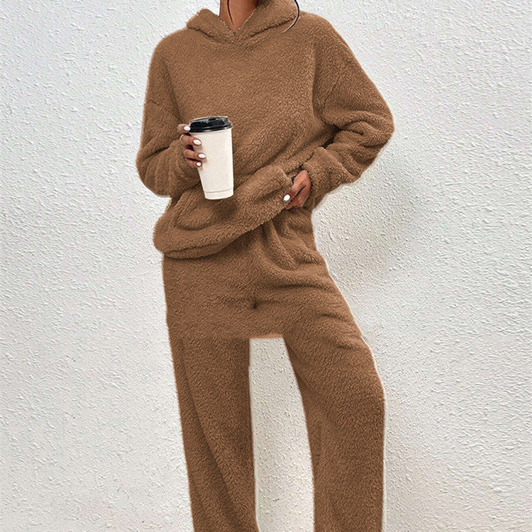 Fleece-Lined Hooded Loungewear Set