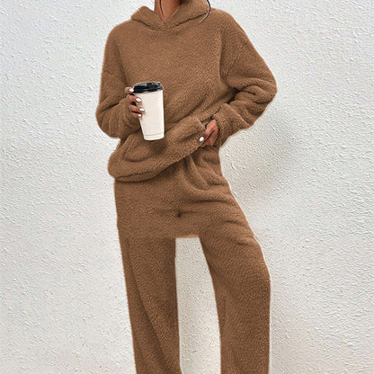 Fleece-Lined Hooded Loungewear Set