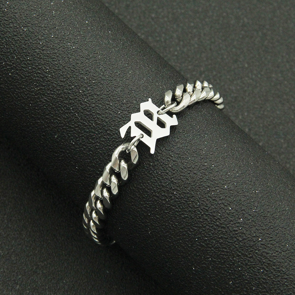 Titanium Steel Cuban Link Chain Bracelet – Men & Women