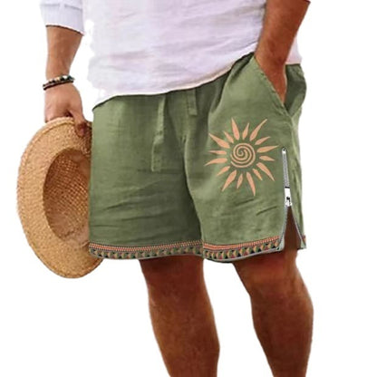 Cotton and Linen Pants with Floral Patterns