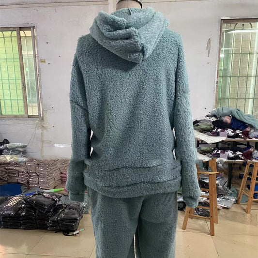 Fleece-Lined Hooded Loungewear Set