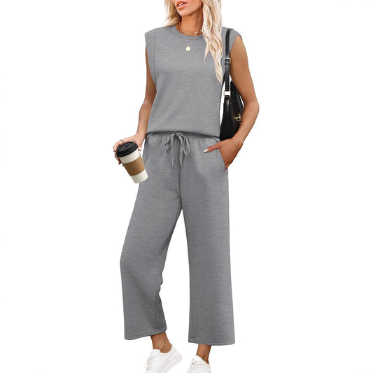 Relaxed Sleeveless Vest & Pants Set