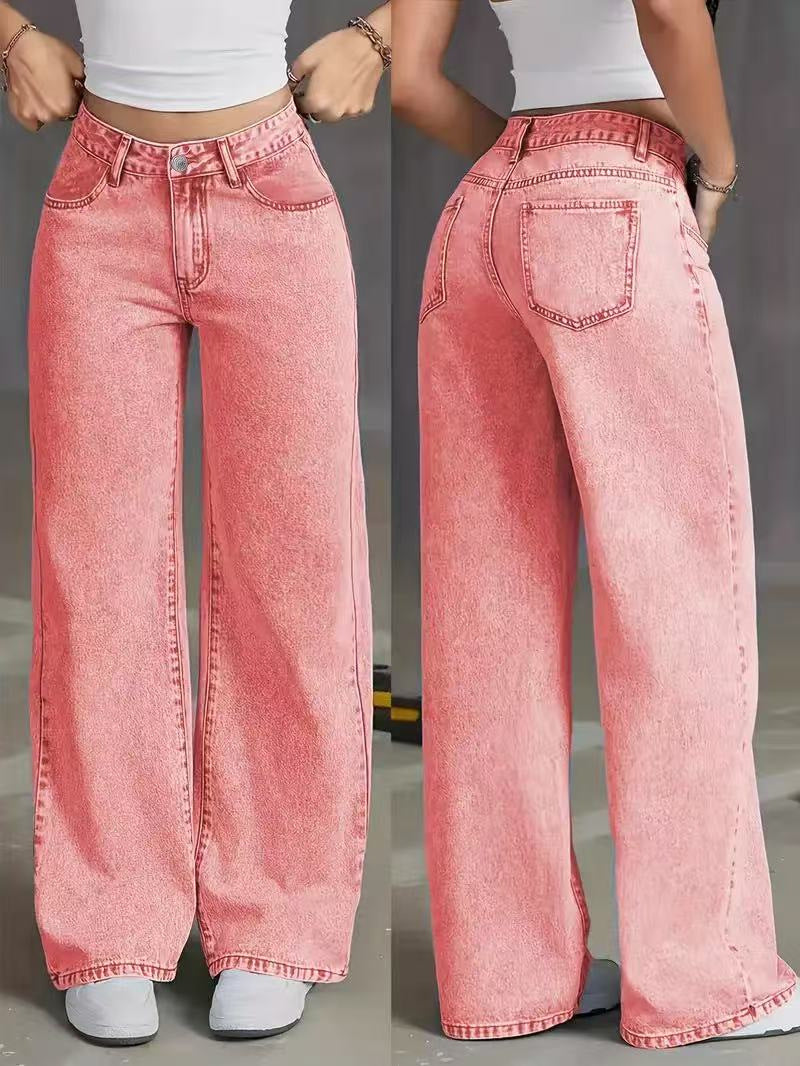 High Waist Straight Leg Jeans
