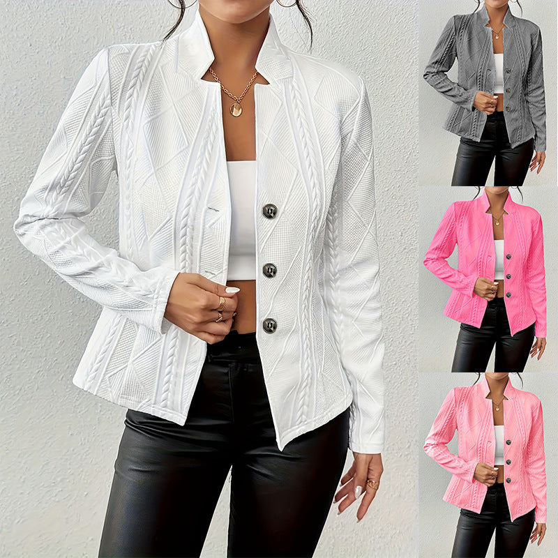 Tailored Stand Collar Blazer