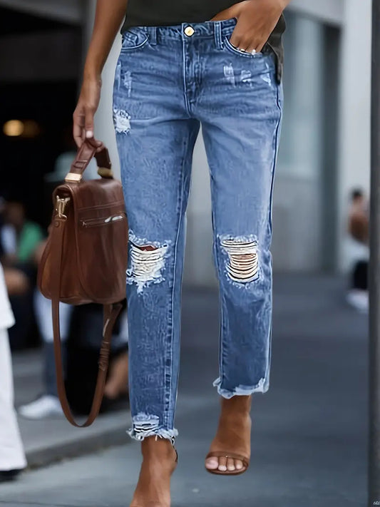 Distressed Boyfriend Jeans