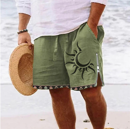 Cotton and Linen Pants with Floral Patterns